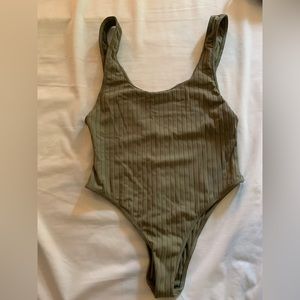 Mikoh 1 piece green ribbed swimsuit